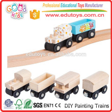 School Activities Toys Kids Painting Nature Wood DIY Mini Toy Train